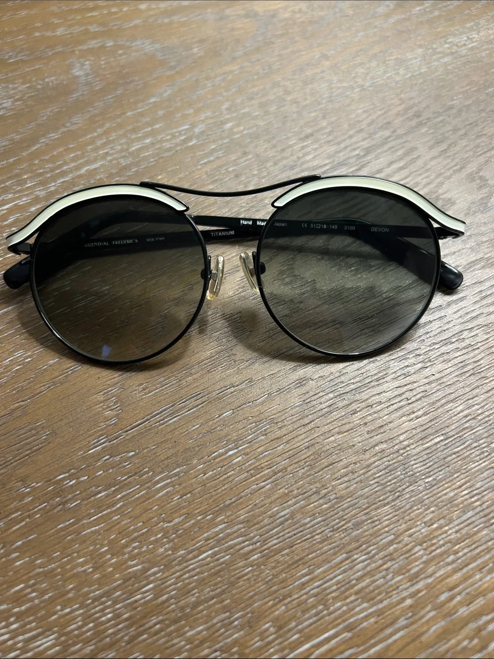 DEVON Round Black Titanium Metal Sunglasses  Hand crafted Unisex Made in Japan